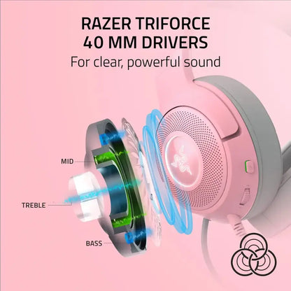 Razer Kraken Kitty V2 USB Quartz Gaming Headset (Razer Renewed)