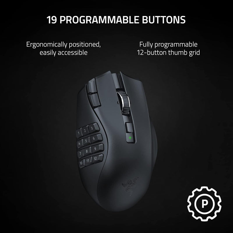 Razer Naga V2 HyperSpeed Wireless MMO Gaming Mouse (Razer Renewed)