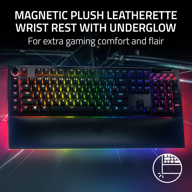 Razer BlackWidow V4 Pro Gaming Keyboard (Green Switch) (Razer Renewed)