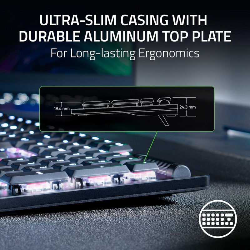 Razer DeathStalker V2 Gaming Keyboard (Linear Red) (Razer Renewed)