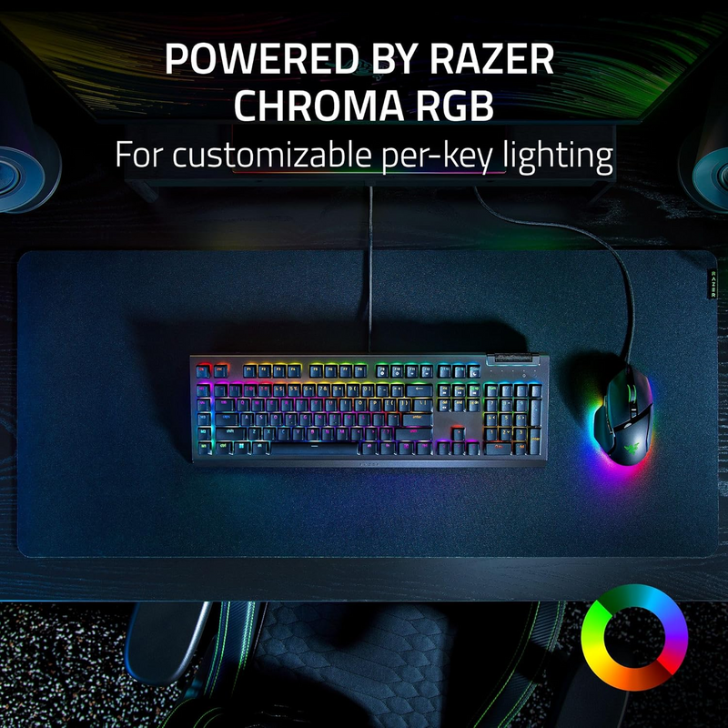Razer BlackWidow V4 X Gaming Keyboard (Green Switch) (Razer Renewed)