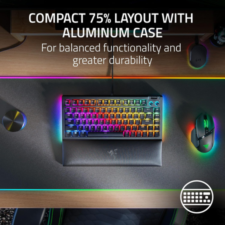 Razer BlackWidow V4 75% US Gaming Keyboard (Razer Renewed)