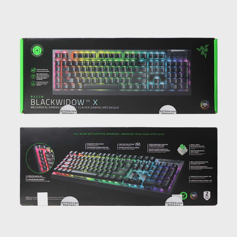Razer BlackWidow V4 X Gaming Keyboard (Green Switch) (Razer Renewed)