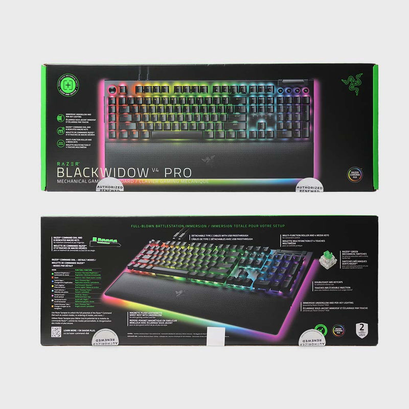 Razer BlackWidow V4 Pro Gaming Keyboard (Green Switch) (Razer Renewed)