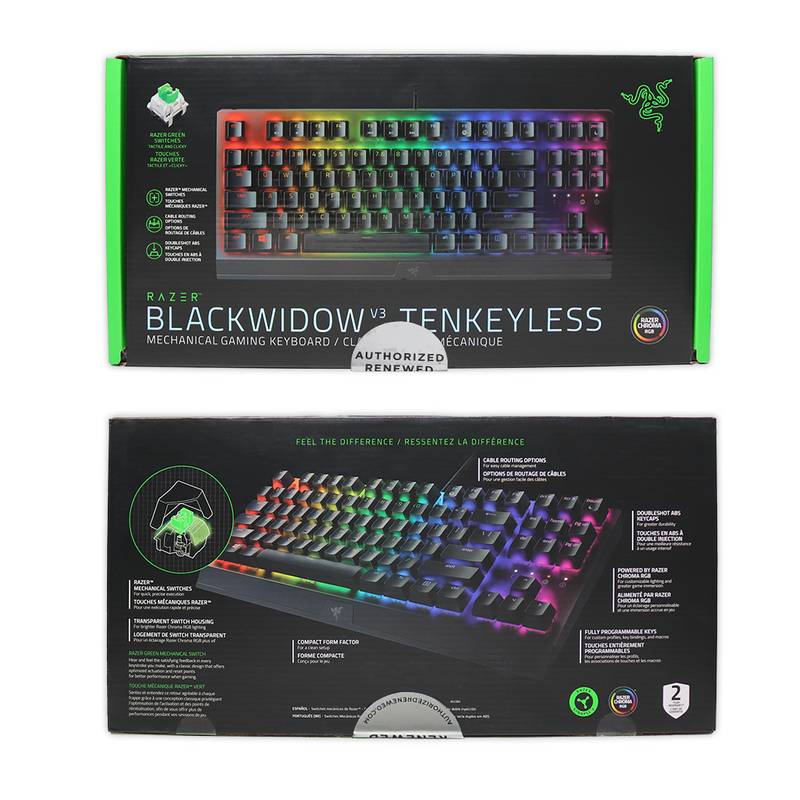 Razer BlackWidow V3 Tenkeyless TKL Mechanical Gaming Keyboard (Razer Renewed)