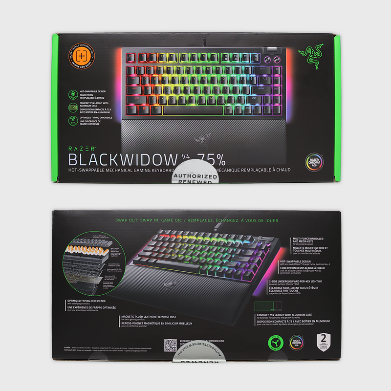Razer BlackWidow V4 75% US Gaming Keyboard (Razer Renewed)