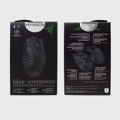 Razer Naga V2 HyperSpeed Wireless MMO Gaming Mouse (Razer Renewed)