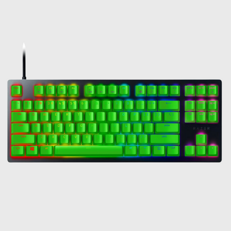 Razer Huntsman TE Gaming Keyboard - Green Keycaps - US Layout (Razer Renewed)