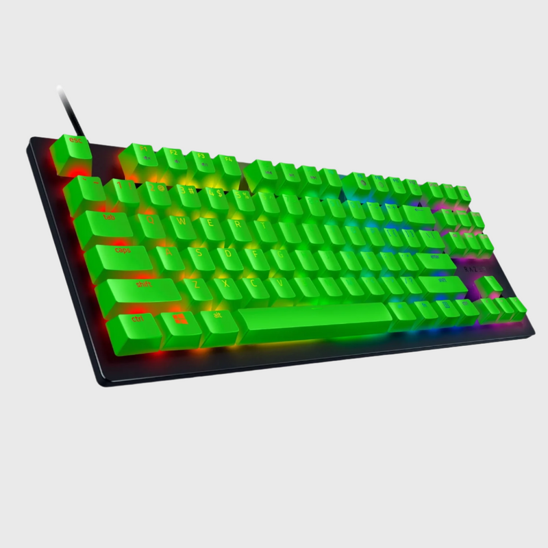 Razer Huntsman TE Gaming Keyboard - Green Keycaps - US Layout (Razer Renewed)